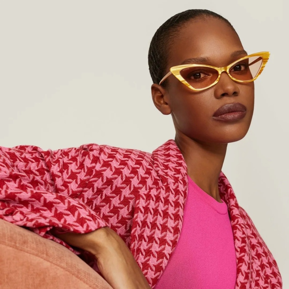 AUTHENTIC GUCCI Yellow Cat Eye Sunglasses